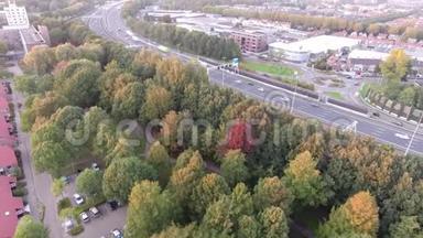 荷兰zwijndrecht市A16高速公路无人机飞机射击